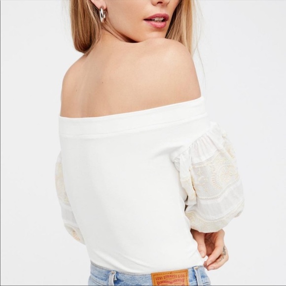 Free People Rock with It Off Shoulder Top M - Picture 2 of 4